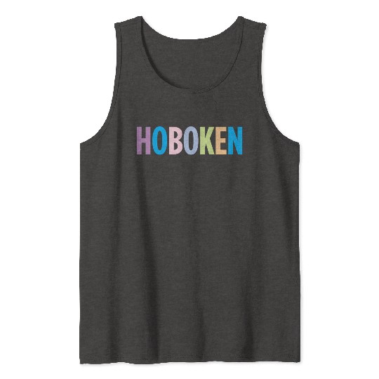 Hoboken New Jersey Colorful Type Tank Tops