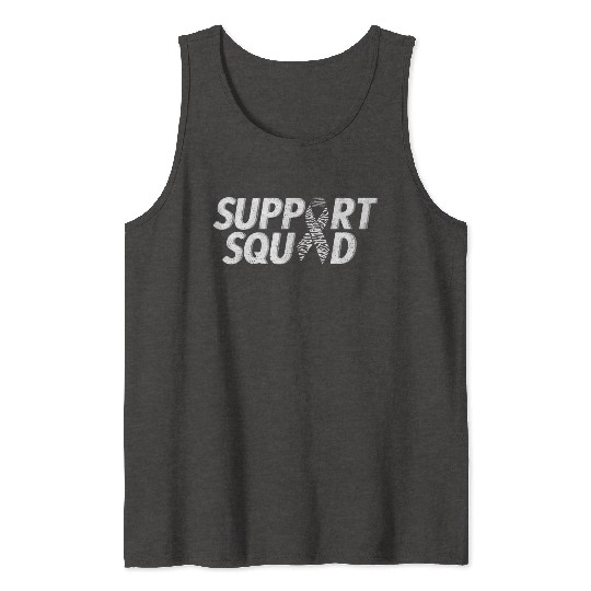 Support Squad Zebra Ribbon Carcinoid Cancer Awaren Tank Tops