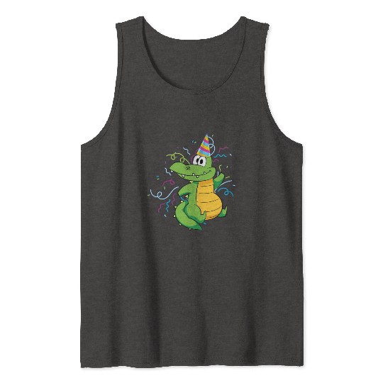 Alligator Party Reptile Animal Crocodile Tank Tops