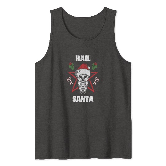 Hail Santa Funny Christmas Design For People Who Tank Tops
