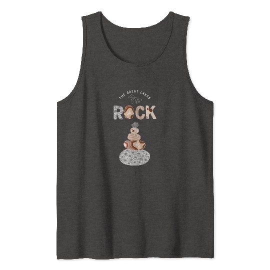 Great Lakes Rock Colored Rock Stack Petoskey Stone Tank Tops