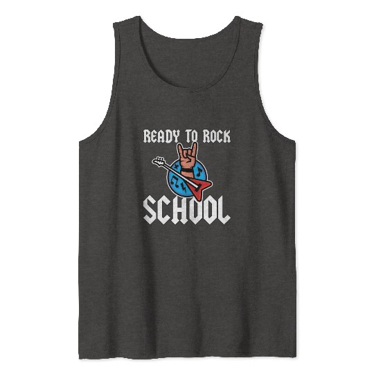 Ready To Rock School Heavy Metal Lover Guitar Tank Tops