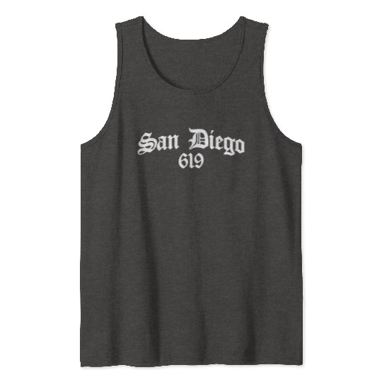 San Diego 619 Chicano Latino Style Area Code Tank Tops