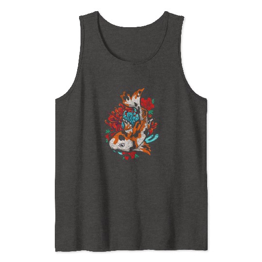 Koi fish farmer gift colorful koi carp Tank Tops