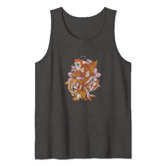 Cherry Blossom Nishikigoi Gift Sakura Koi Carp Tank Tops