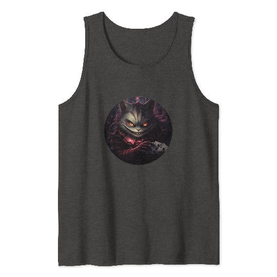 Cheshire Cat Playing Cards Tank Tops