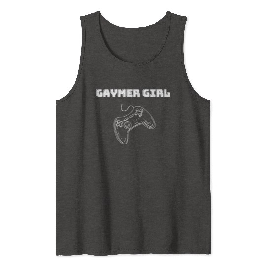 Gaymer Girl Video Gaming Gamer Design green Tank Tops