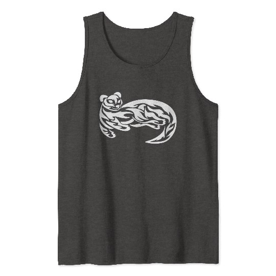 Tribal Otter Tattoo green Tank Tops