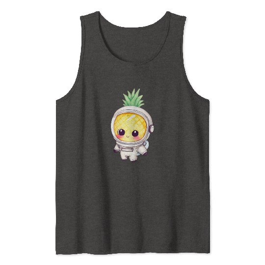 Kawaii astronauts pineapple Tank Tops