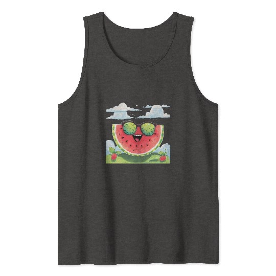 Cute Watermelon Party Summer Melon Fruit Tank Tops