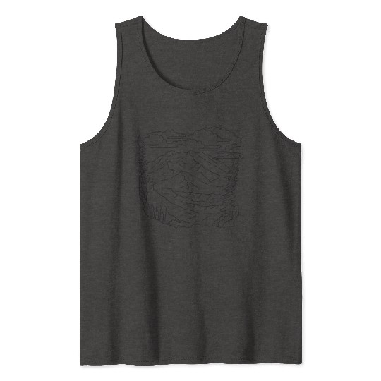 Mountain Goat Denali National Park Alaska USA Line Tank Tops