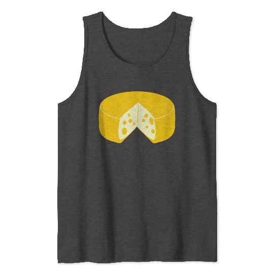 Cheese golden yellow with point cut out front view Tank Tops
