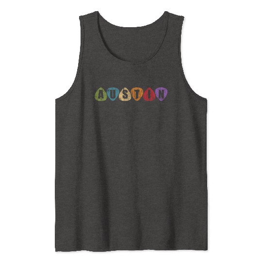 Austin Texas Music Guitar Pic Tx Tank Tops