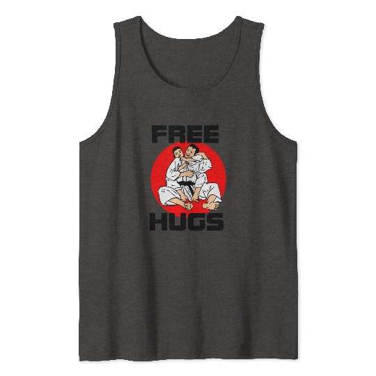 Free hug with text 'Free' Hugs Tank Tops