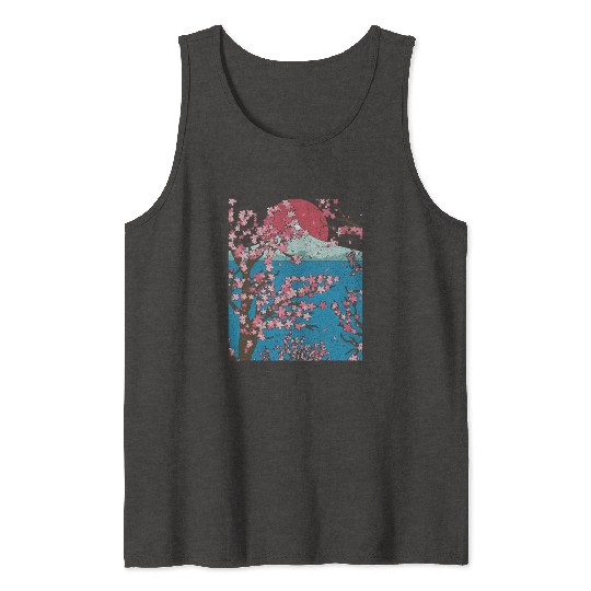 Japan cherry blossom gift sunset sakura Tank Tops