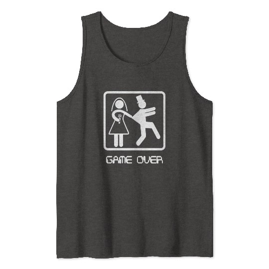 Game Over Video Gamer Bachelor Wedding Groom Tank Tops