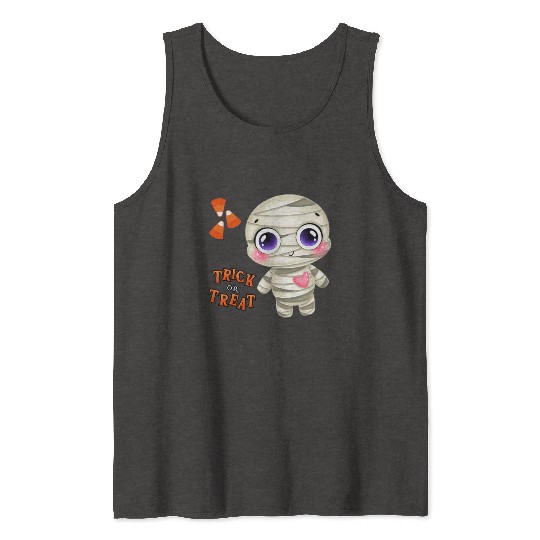 Cute halloween Trick or treat Funny cute mummy Tank Tops