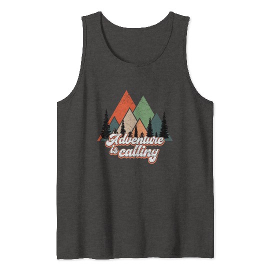 Adventure Is Calling Retro Mountains Alps Tank Tops