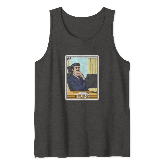 El Jefe The Boss Card Mecan Lottery The Chief Tank Tops