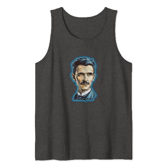 Nikola Tesla Physics Nerd Geek Tank Tops