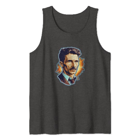 Nikola Tesla Physics Nerd Geek Natural Sciences Tank Tops