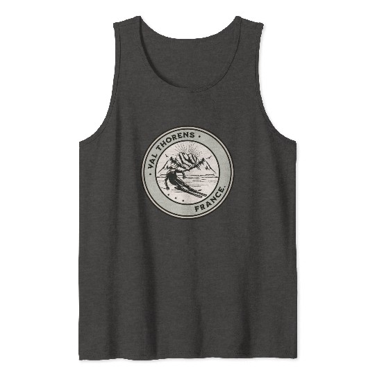 Val Thorens France Vintage Skiing Tank Tops