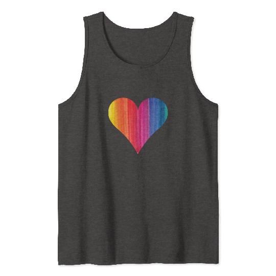 Rainbow Heart Lgbtq Gay Gay Tank Tops
