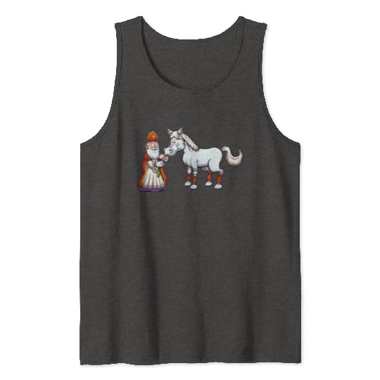 Saint Nicholas Feeding His Horse Tank Tops