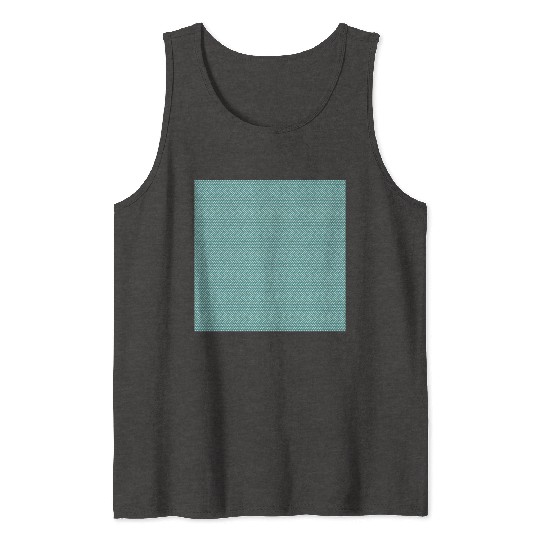 Teal White Minimal Pattern Tank Tops
