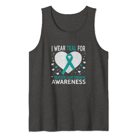 I Wear Teal For Support Pcos Awareness Tank Tops