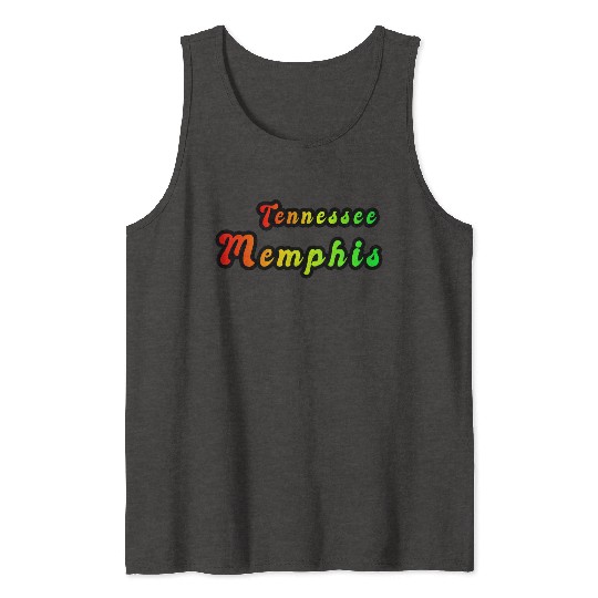 Memphis Tennessee rainbow design Tank Tops