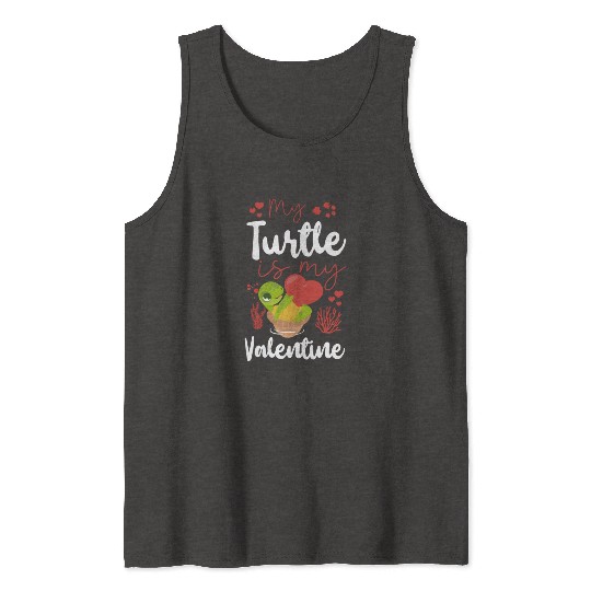 Sea Turtle Tortoise Valentines Day Tank Tops