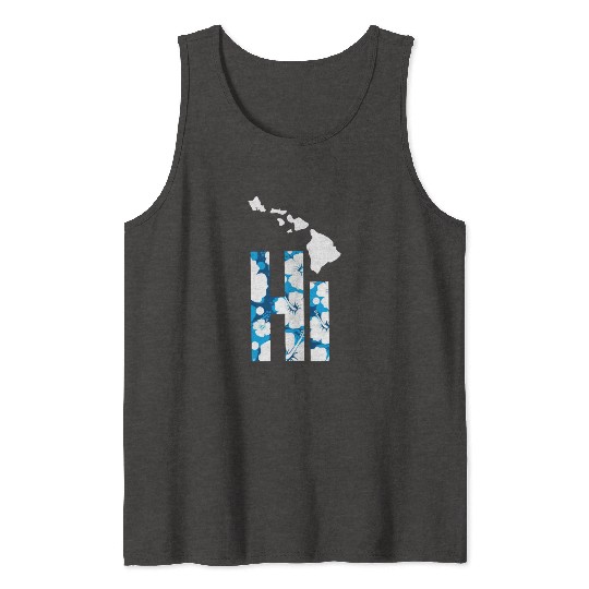 Hawaii Hi Hibiscus Blues Tank Tops