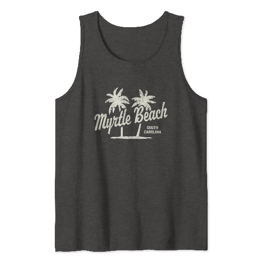 Myrtle Beach South Carolina 70S Palm Trees Tank Tops