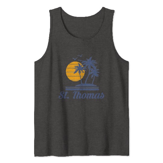 Saint St Thomas Caribbean Island Beach Tank Tops