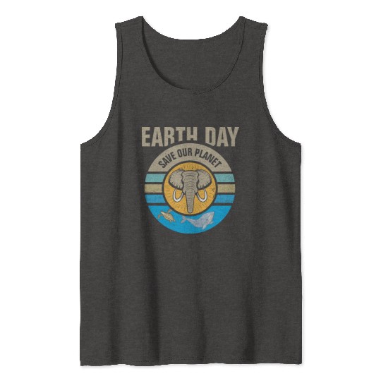 Earth Day Save Our Planet Conservation Design Tank Tops
