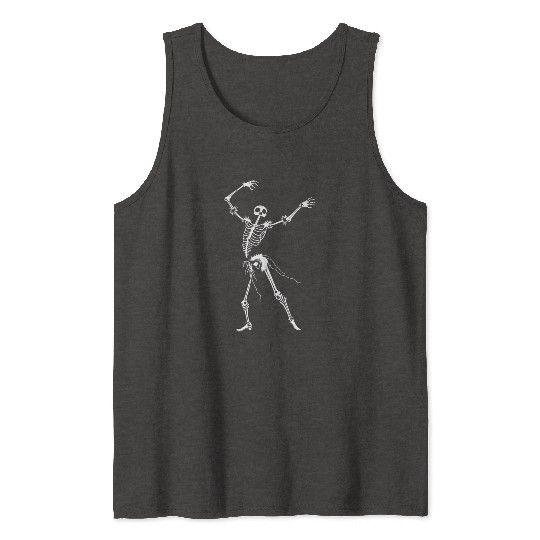 Dancing Skeleton White Tank Tops