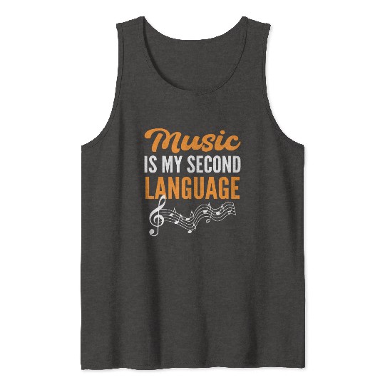 Second Language Old Musician Gift Tank Tops