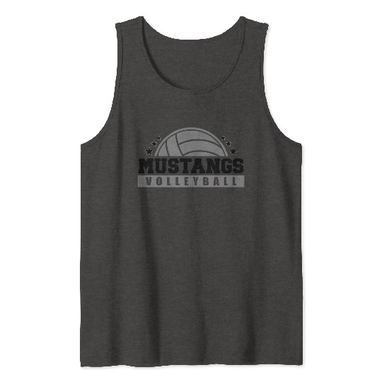 Mustangs Volleyball Coach Sports Team Spirit Wear Tank Tops