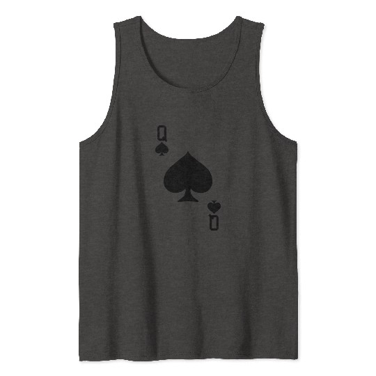 Queen Of Spades - Playing Card Easy Halloween Game Tank Tops