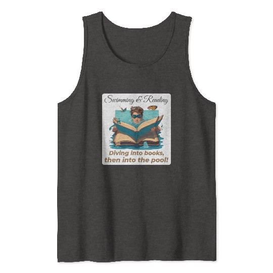Bookish Splash Swimmer Book Lover Tank Tops