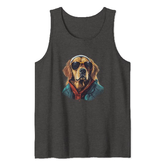 Golden Retriever in the Streets | Dog Lovers Tank Tops
