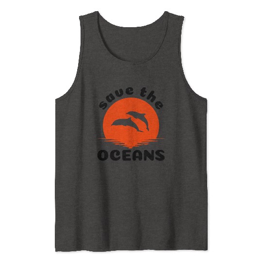 Save The Oceans Jumping Dolphins Tank Tops