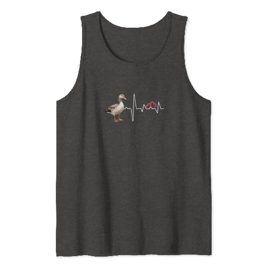 Duck Hunting Love Heartbeat Duck Hunter Tank Tops