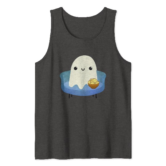 Couch Potato Ghost With Potato Chips Tank Tops