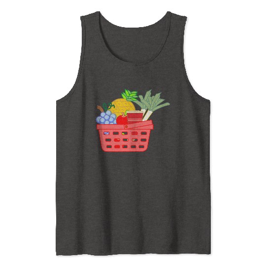 Shopping basket with fruit and vegetables Tank Tops