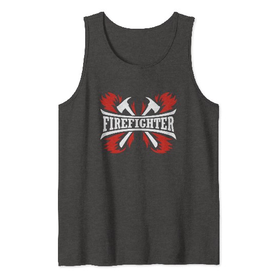 Fire Fighter Fireman Volunteer Rescue Firefighter Tank Tops
