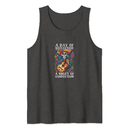 Dia De Los Muertos Sugar Skull Mexican Holiday Tank Tops
