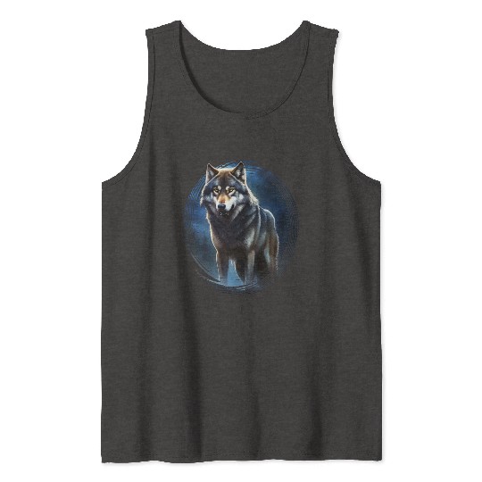 Wolf in the moonlight Tank Tops