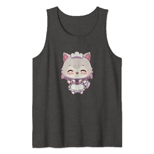 Yuki Kawaii Cat Maid Anime Manga Tank Tops